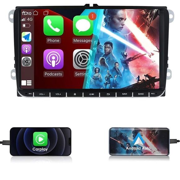 9” Android 10 Car stereo GPS Navigation fit for Volkswagen VW Golf Polo Passat - Picture 1 of 11